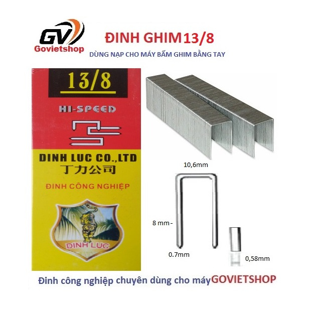 Đinh U bấm gỗ 13/8 dùng cho máy đinh bấm tay, đinh bấm gỗ