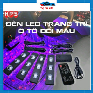 Đèn led gầm ghế ô tô chiếu sao cắm cổng USB nháy theo nhạc- có remote điều khiển các chế độ