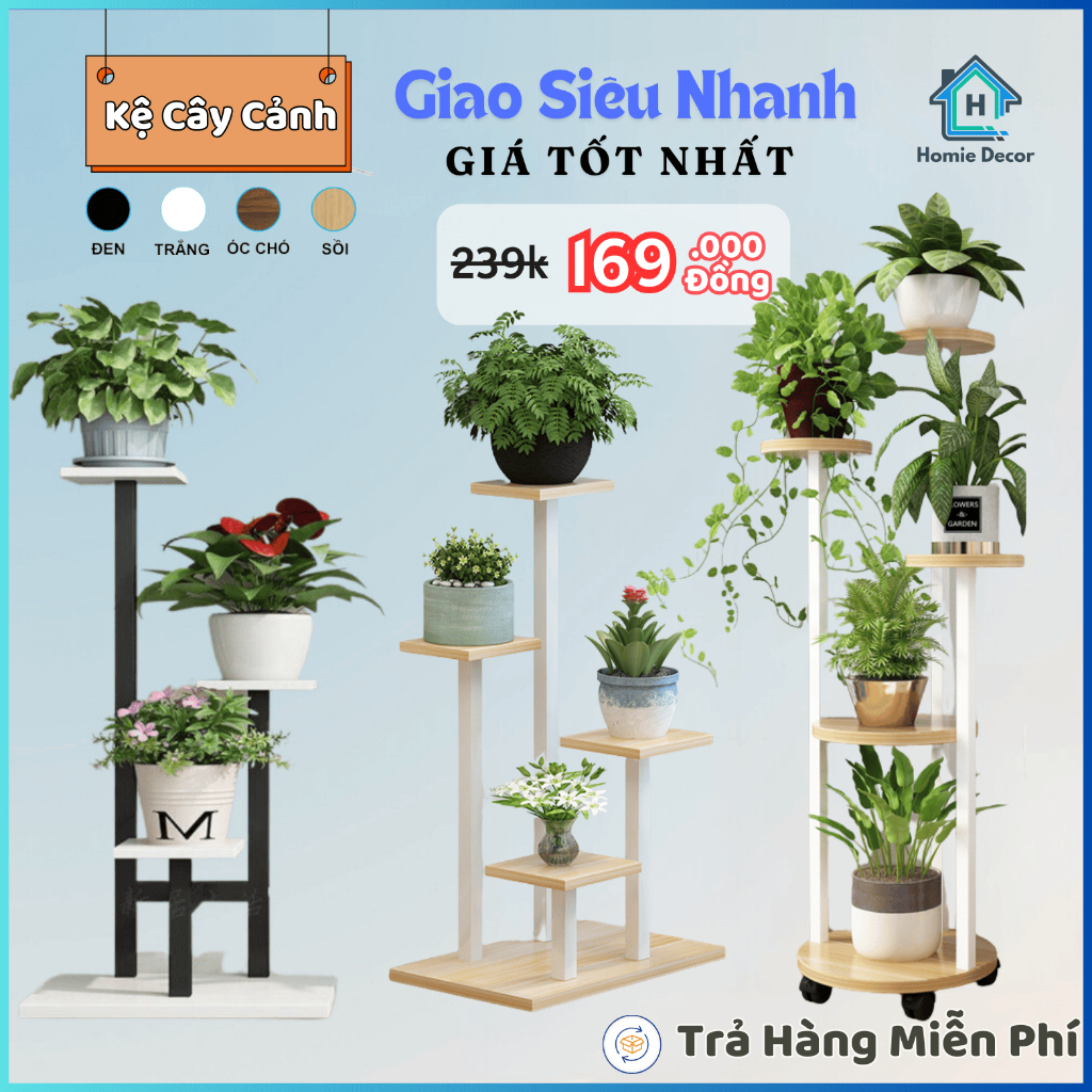  Kệ để cây cảnh 3 4 kệ giá để cây cảnh kệ chậu bông hoa trang trí phòng khách đôn để cây - Jumi 