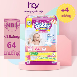Miếng Lót Sơ Sinh Bobby Newborn 1 64 miếng