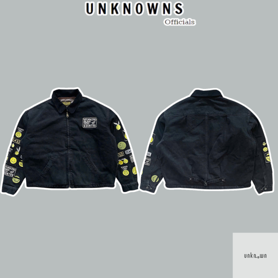 👑[Best Quality]👑-Áo Khoác Denim Kapital Logo-Appliquéd Denim Bomber Jacket,Áo khoác denim jacket for