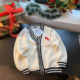 Áo Cardigan Slick Way Cream Thêu Đỏ- Len Lông Cừu Dệt Kim Cao Cấp - Local Brand The Slick Way UNISEX