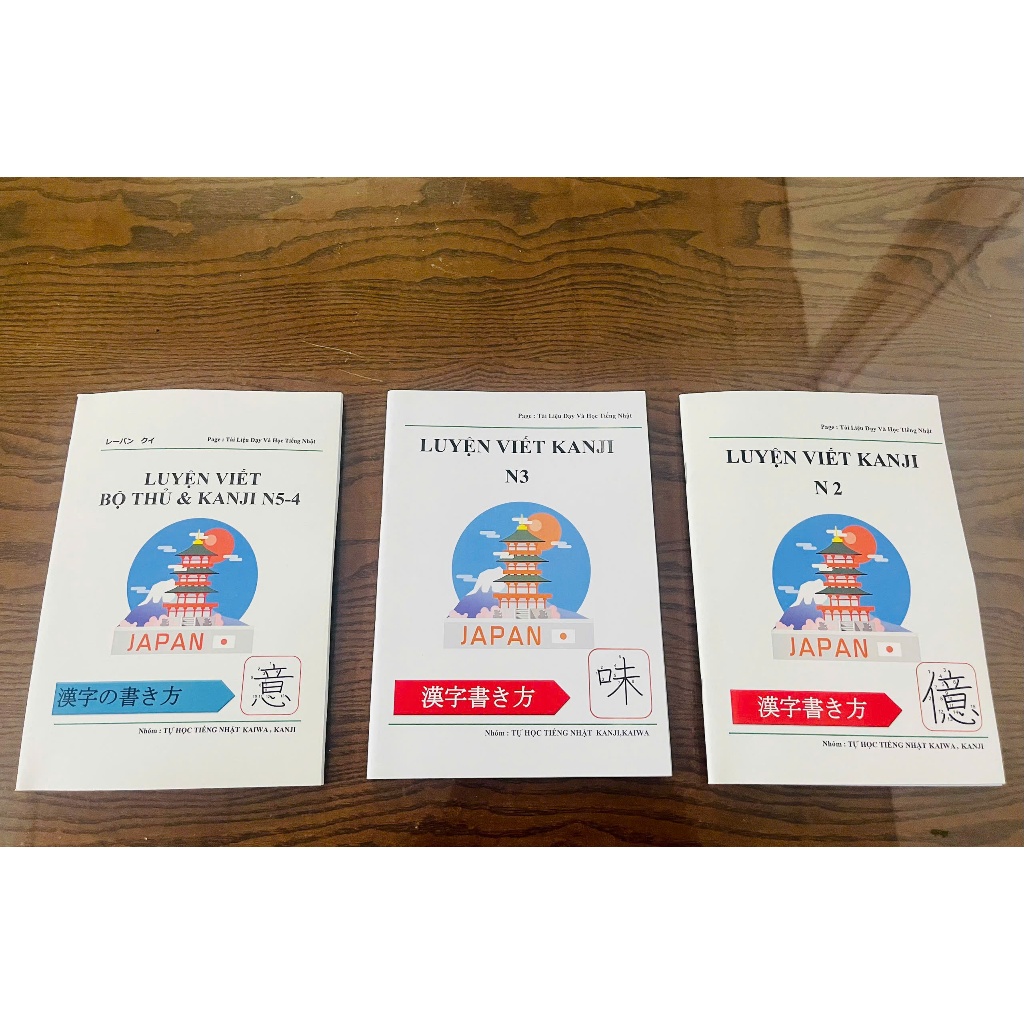 COMBO - SỔ LUYỆN VIẾT BỘ THỦ -N5 -N4  - N3 -N2