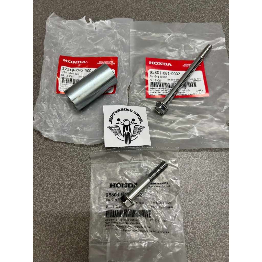ốc treo bô AB 110 BX, ốc bắt bô AB 110 FI (A74) chính hãng 958010810002 52119KVG900 958010805002