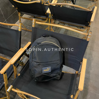 [Có Sẵn] Balo Đen Vải Dù Size Nữ Logo Vàng