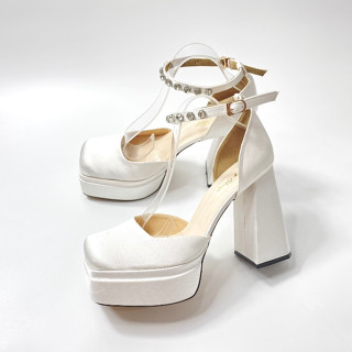 Giày cao gót _ĐẾ ĐÚP HAI TẦNG MŨI VUÔNG LỤA TRƠN _BÍT MŨI 12 PHÂN _ PY SHOP