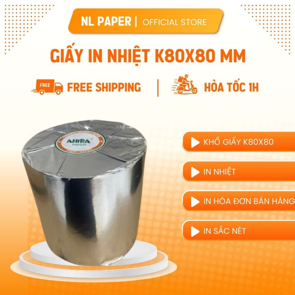 Giấy In Bill Giấy In Hóa Đơn K80 - Giấy In Nhiệt K80 Đường Kính 80mm Cuộn giấy in Ocha, in nhiệt