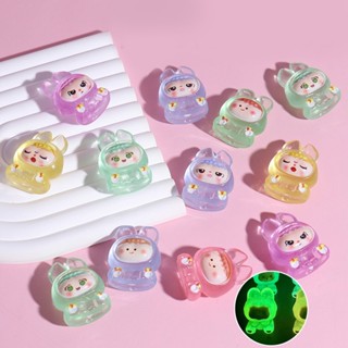 Combo 10 Charm dạ quang phát sáng bé moi thỏ đáng yêu