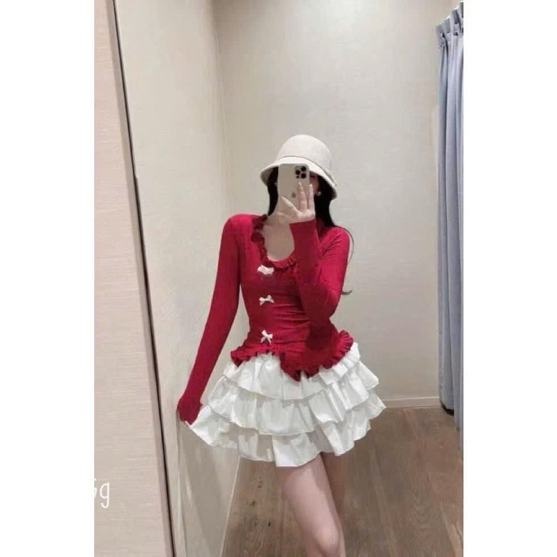 SET ÁO TĂM CV 3 TẦNG KÈM 3 NƠ KIM LOẠI