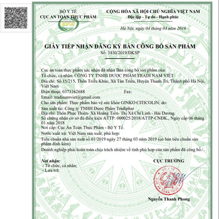 Bổ não ngừa đột quị Ginko 𝐂𝐈𝐓𝐈𝐂𝐎𝐋𝐈𝐍 - H/60 viên