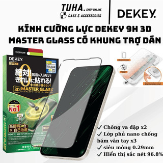  Kính Cường Lực DEKEY Kèm Khung Trợ Dán 9H MASTERGLASS 3D SENTERY Phiên Bản Mới Viền Mỏng Dành Cho Iphone 