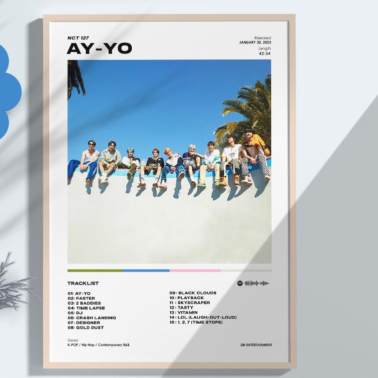 Tranh Poster NCT 127 - Ay-Yo Album Poster - Kpop - Có Sẵn Keo Dán - Có cán bảo vệ ảnh - Bền màu - Ch