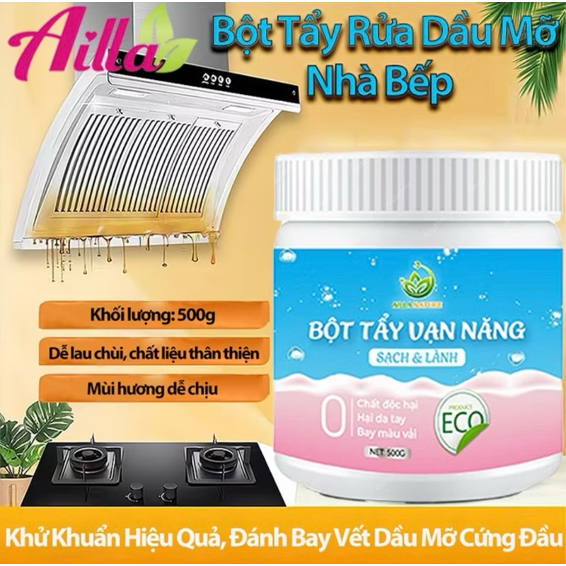 Bột Đa Năng Ailla Chính Hãng Vệ Sinh Vết Ố Vàng, Mốc, Vết Bẩn, Dầu Mỡ, Cặn Canxi Trên Các Bề Mặt Tặn