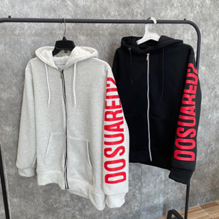 Áo khoác nỉ hoodie DSQ tay đỏ, chất liệu nỉ dày dặn, phong cách đường phố trẻ trung năng động_hadupo1991