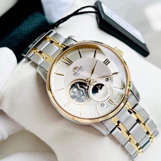 Đồng hồ cơ nam Orient Sun Moon Gen 4 dây thép máy nhật sang trọng
