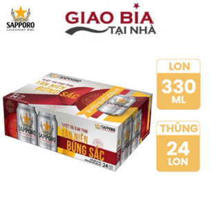   GIAO HỎA TỐC Thùng 24 lon bia Sapporo Premium  330ml lon  