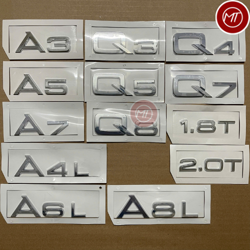 Chữ cái biểu tượng nhãn dán cho Audi Audi Q3 Q5 Q7 Q8 logo A3 A4 A5 A7 A8