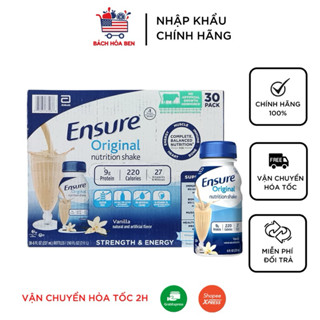 Thùng 30 chai sữa Ensure Original Vanilla 237ml nội địa Mỹ