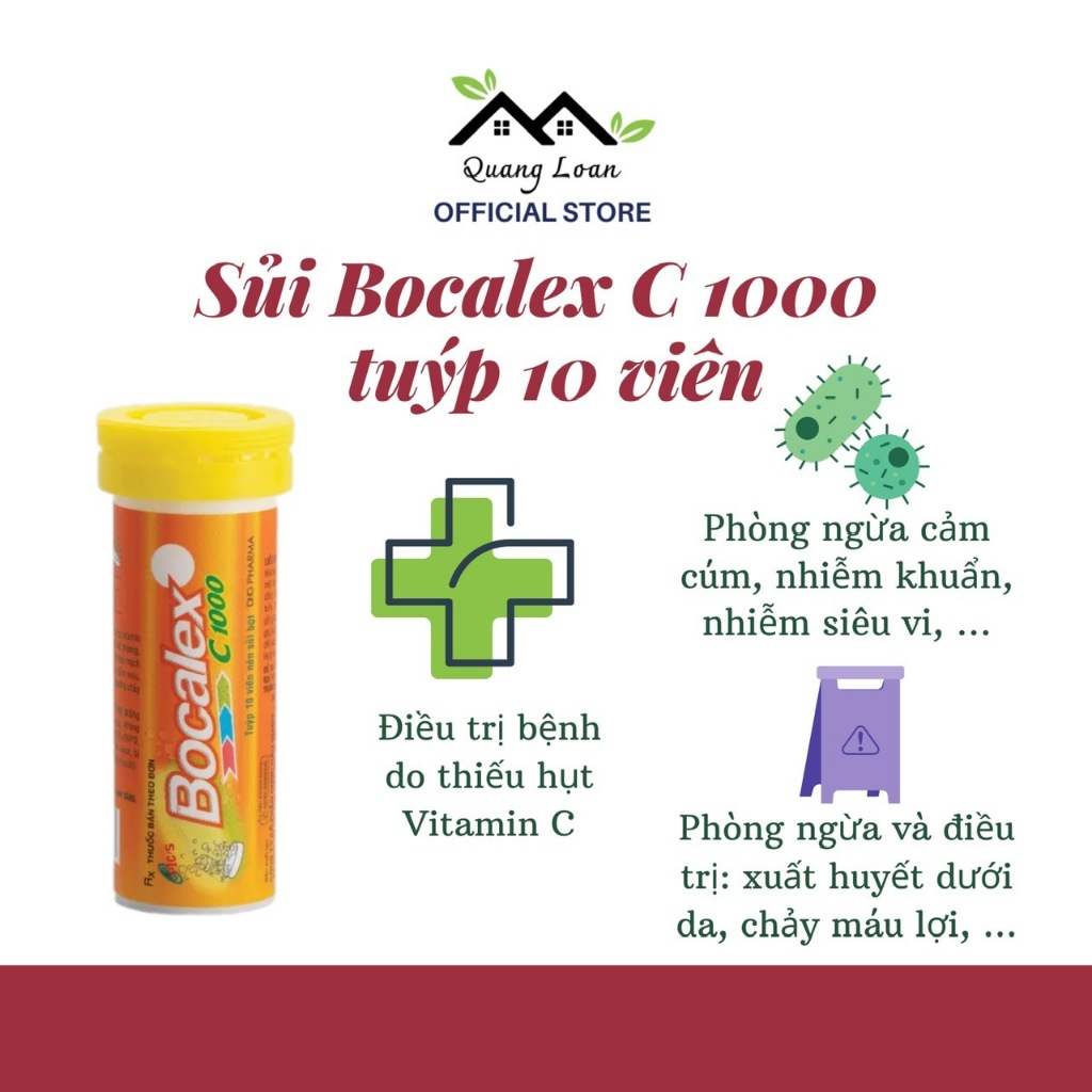 Viên sủi Bocalex C 1000 bổ sung Vitamin C tuýp 10 viên