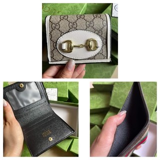 Ví ngắn nữ nắp gập + khoá kéo có hộp màu xanh
