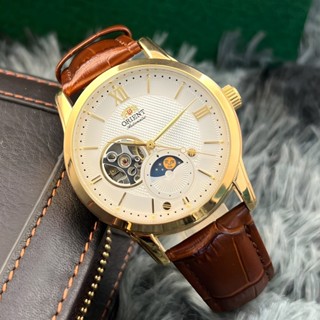 Đồng hồ cơ nam Orient Sun Moon Gen 4 dây da máy nhật sang trọng Oi13