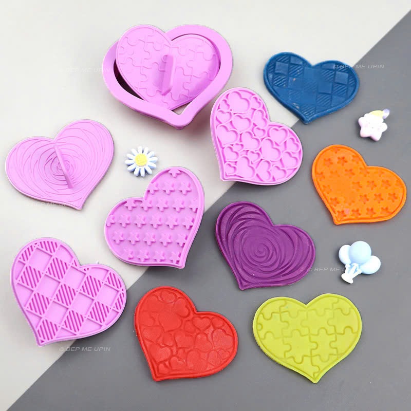 sét 5 mặt nhấn tim nhiều mẫu hoa văn 6.5cm tim nhấn lằm nền mặt xôi đậu mã MT65