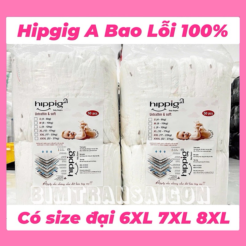 50-100 TẢ QUẦN/ TẢ DÁN HIPGIG A THẤM HÚT TỐT ĐỦ SIZE ĐẾN 40KG