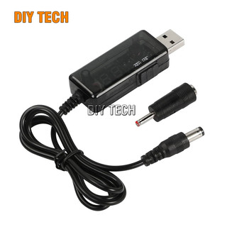 Dây Cáp USB chuyển điện áp 5V sang 9V / 12V hiển thị led