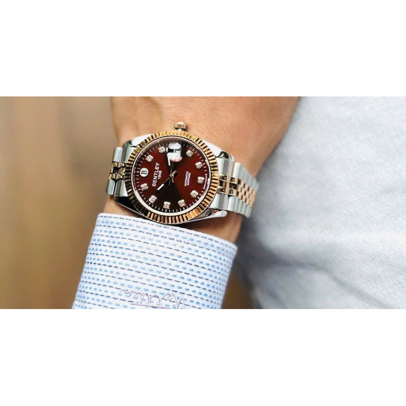 [Chính Hãng 100%] Đồng Hồ Nam Bentley BL2333 (2333) Máy Cơ (Automatic) Kính Sapphiare Siz 40 Dây Thé