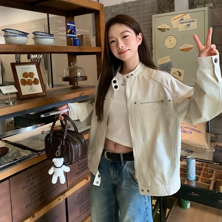 Áo khoác kaki dáng ngắn ,áo khoác jacket 2 lớp cao cấp cổ tròn Ciberti | BigBuy360 - bigbuy360.vn