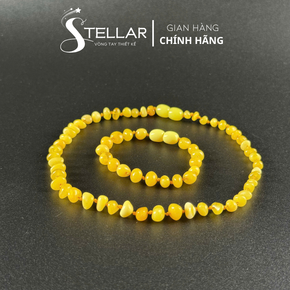 Dây Chuyền ,Vòng Tay Hổ Phách Amber Stellar Cho Bé Hổ Phách Thiên Nhiên Bình An Sức Khoẻ.