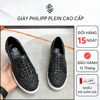  Giày Lười Nam Slipon Philipp Plein Đính Đinh Cao Cấp Giày Slipon Nam Boy Phố Đính Đá  SL12  