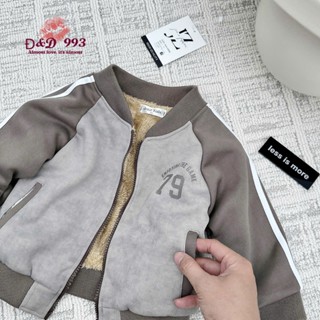 ( Xả lẻ size) Áo khoác bomber nỉ lót lông dày dăn ấm áp cho bé trai từ 8 - 28kg