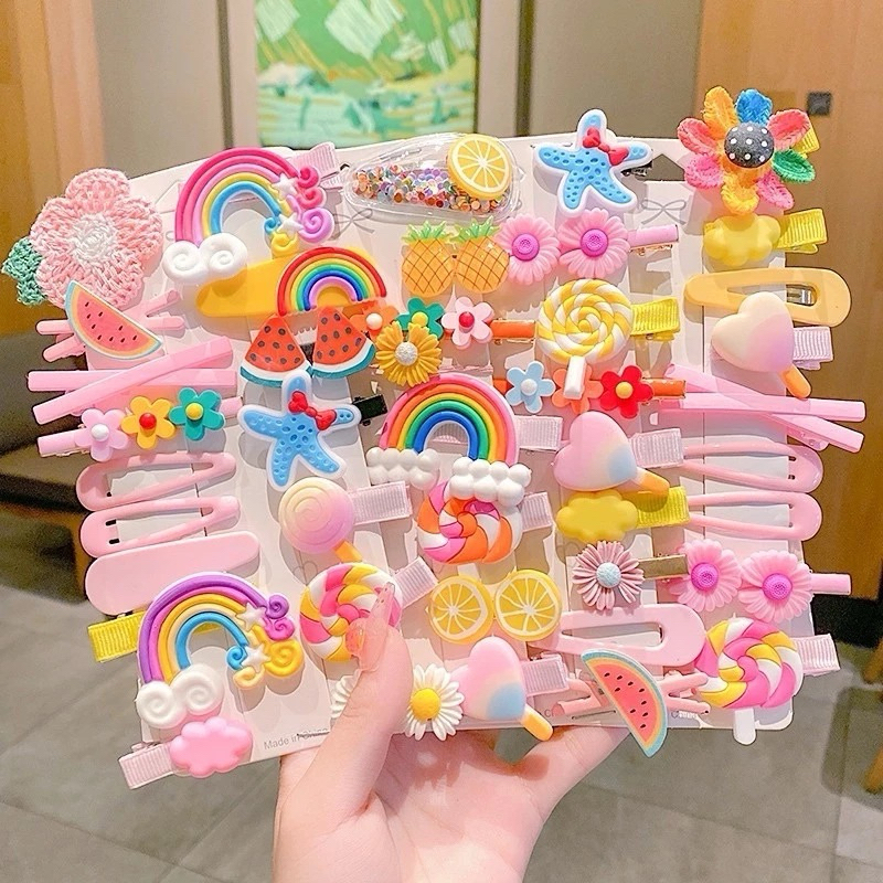 Set Kẹp Tóc 14 Chi Tiết Cho Bé Gái Siêu Dễ Thương