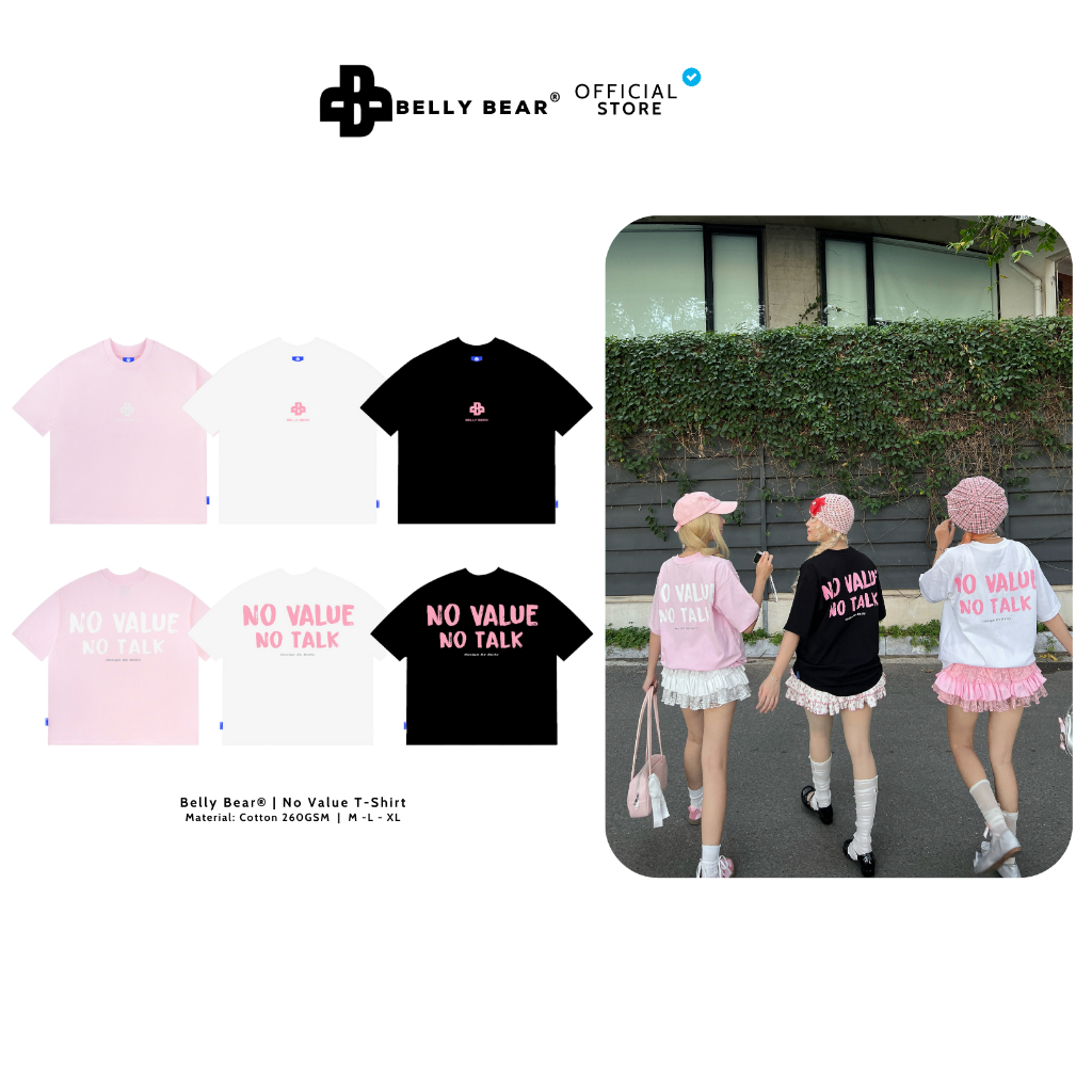 Áo Thun 𝗕𝗘𝗟𝗟𝗬 𝗕𝗘𝗔𝗥 T-Shirt Form Rộng Oversize Unisex Cotton 250GSM