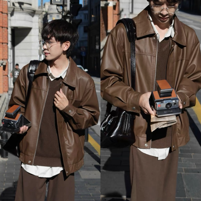 Áo da nâu thiết kế by Sunset Design ( Đồ thiết kế ) Hàng cao cấp