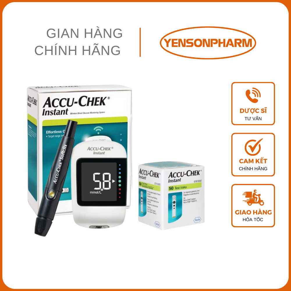 [MẪU MỚI NHẤT] Máy Đo Đường Huyết Accu-Check Instant {KÈM QUE THỬ + TẶNG KIM CHÍCH MÁU}