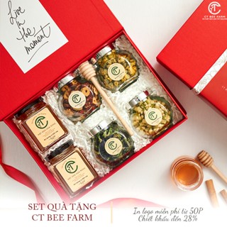 Set Quà Tặng An Nhiên - Trà Hoa Mật Ong Hoa Rừng Kèm 4 Trà Bee Sweetie CTG311  Hộp Đỏ + Tặng Túi   