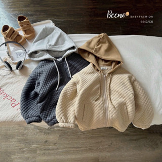 Áo khoác hoodie zip hoạ tiết trần bông cho bé Beemo FASHION