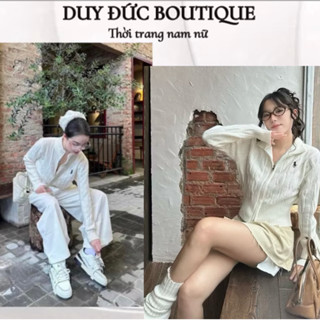  Áo Len Xoắn Thừng Form Rộng Dài Tay Hàng QCCC Thời Trang Nữ Áo Len Thêu Ngựa Len Xoắn Thời Trang Nữ Trẻ Trung 