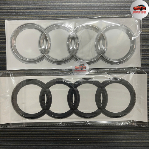 Logo Dán Trang Trí Mui Xe Hơi Audi A3 A4 A5 A6 A7 Q2 Q3 Q5 Q8 TT ABS Kèm 4 Vòng Nhẫn