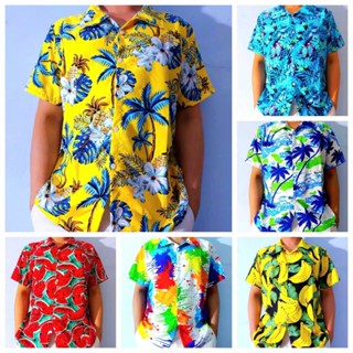 (MẪU HOT) áo sơ mi trái cây, đồng phục đi biển - áo sơ mi big size nam nữ, gia đình
