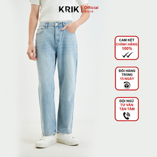 Quần Jean Nam KRIK Form Straight Phóng Khoáng Chất Liệu Jean Cotton Cao Cấp Thiết Kế Hiện Đại QJ6155