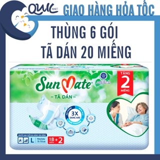 SỈ - THÙNG 6 GÓI Tã dán Người già Sunmate M18+2/ M/L18+2/ XL18+2 miếng