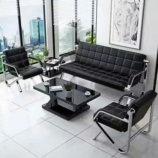 Ghế sofa dài +2 Ghế sofa nhỏ màu đen,kem đơn giản hiện đại (không có bàn trà).