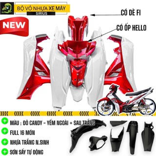  Dàn áo sirius 50cc và 110cc tặng DÈ SI FI ỐP SIHELO Nạ 3 + Tem dán cao cấp  Áo xe máy sirius cao cấp   Dàn nhựa xe máy 