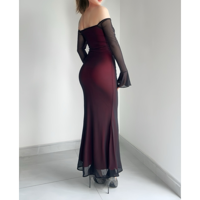 Đầm body nữ đuôi cá trễ vai tay loe đi tiệc sang chảnh Lolystore women dress HL9 | BigBuy360 - bigbuy360.vn