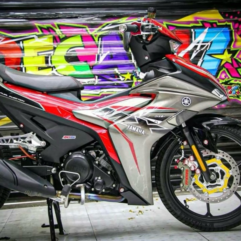 TEM RỜI Mx King 155 - Xám Đỏ Đen, đơn giản