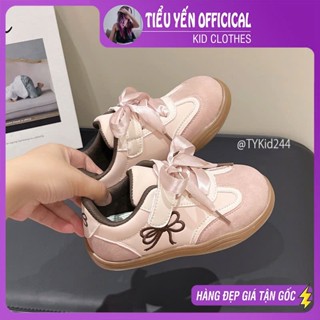 Giày dép trẻ em, Giày thể thao bé gái màu hồng thêu nơ size 23-37 G244 | Tiểu Yến KID