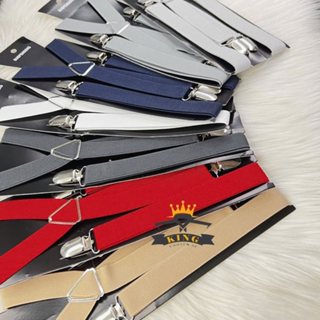 Dây đai chữ Y nam TINY KING dây đeo yếm quần - Suspender 4 kẹp bản 2.5cm co giãn chắc chắn sang trọng M08